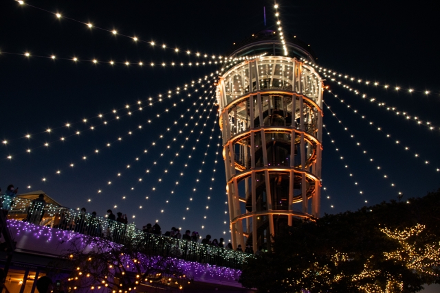 Enoshima Sea Candle at night
