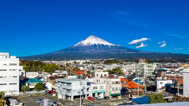 View of Mount Fuji from the center