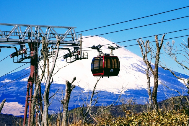 Hakone Ropeway with Mount Fuji in the Background