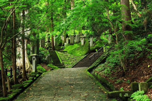 Risshakuji Temple mountain view