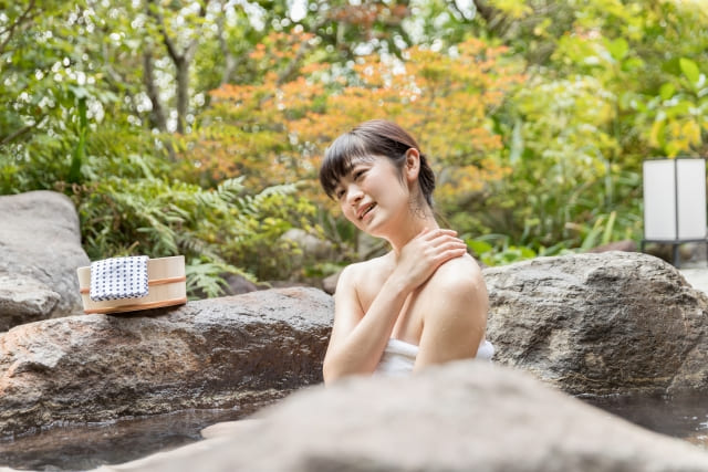 Outdoor bath at Tenninkyo Hot Spring