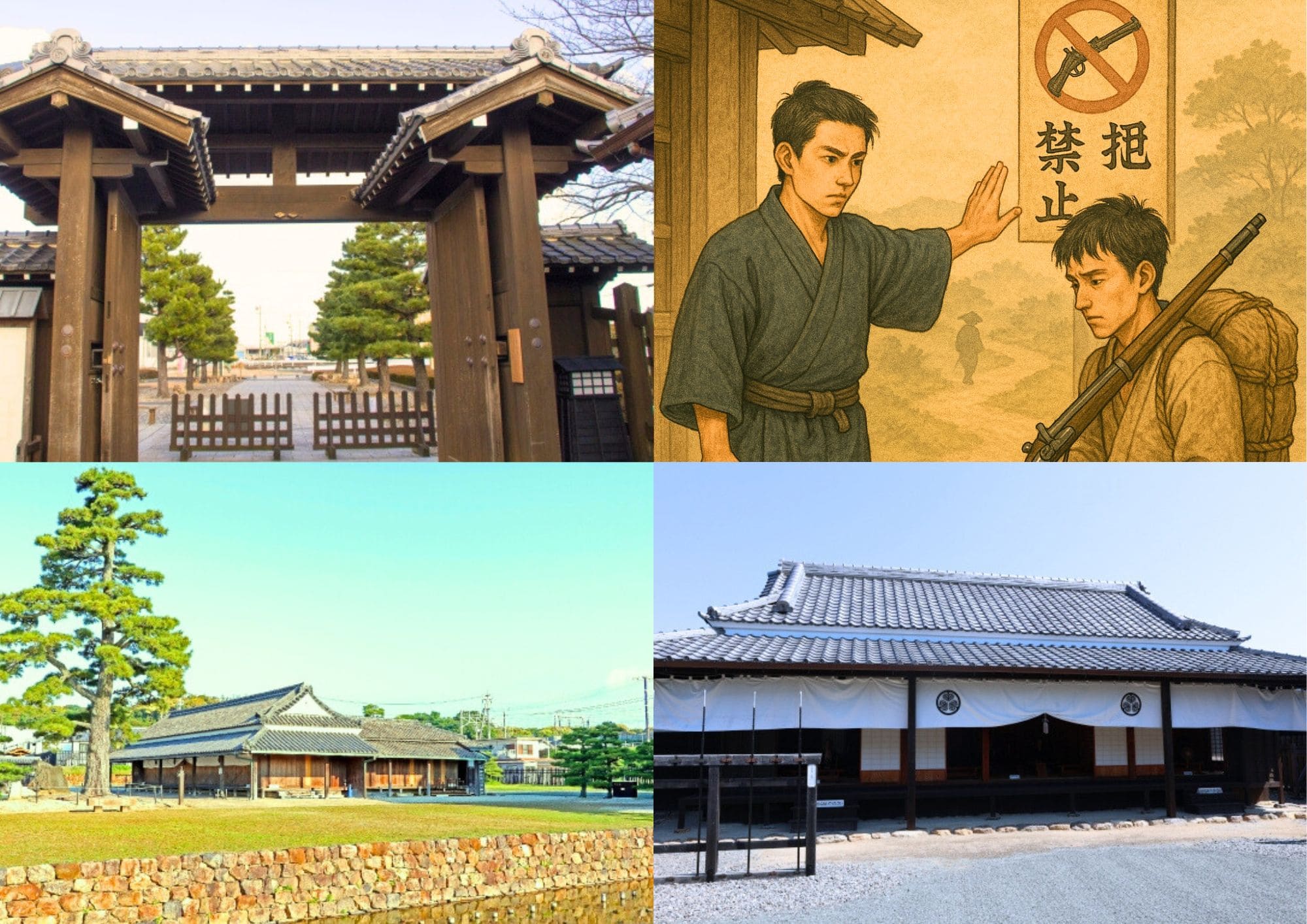 Historic buildings and stone paths of the Hakone Sekisho Checkpoint